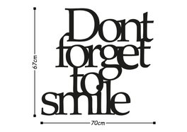 Wallity Dont Forget To Smile Escultura de pared de metal negra